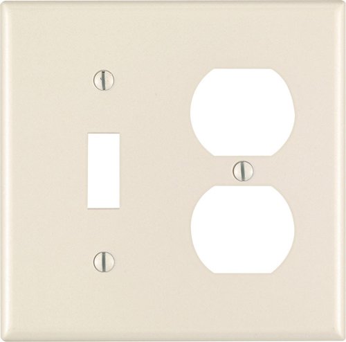 Leviton Almond 2 gang Plastic Duplex/Toggle Wall Plate 1 pk