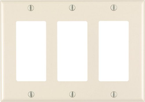 Leviton Almond 3 gang Thermoset Plastic Decorator Wall Plate 1 pk