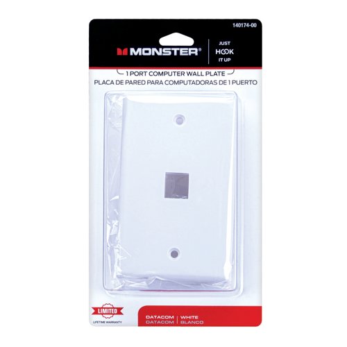 Monster Just Hook It Up White 1 gang Plastic Keystone Wall Plate 1 pk