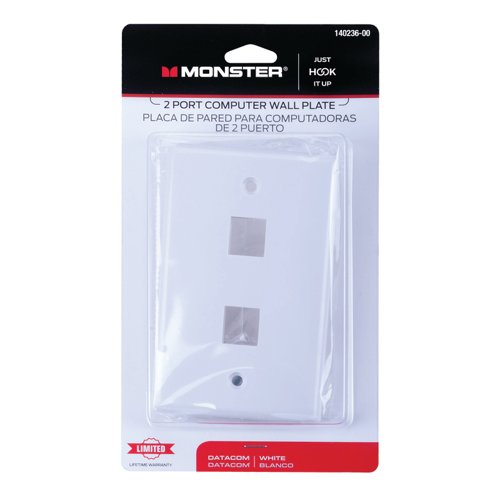 Monster Just Hook It Up White 2 gang Plastic Keystone Wall Plate 1 pk