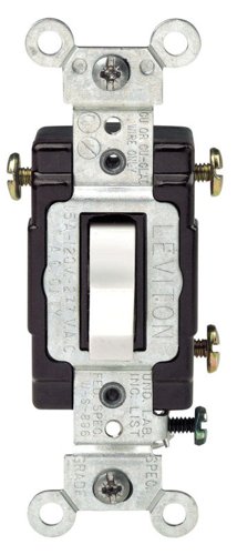 Leviton 15 amps 3-Way Toggle AC Quiet Switch White 1 pk