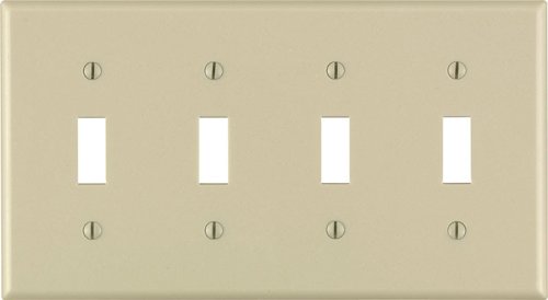 Leviton Ivory 4 gang Thermoset Plastic Toggle Wall Plate 1 pk