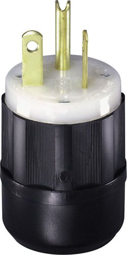 Leviton Industrial Nylon Ground/Straight Blade Plug 5-20P 18-10 AWG 2 Pole 3 Wire