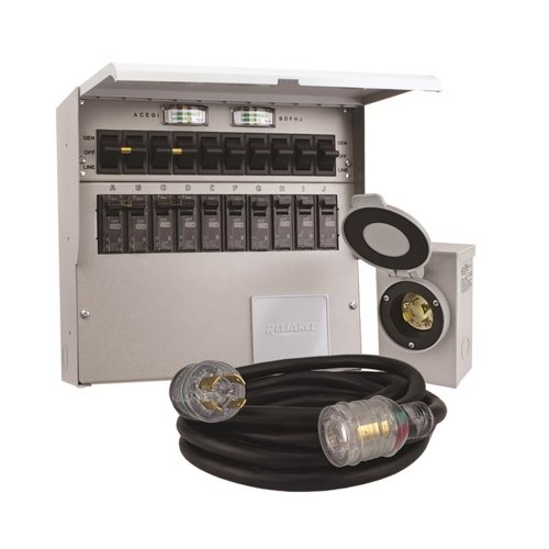 Reliance Controls 30 amps 250 V 1 space 10 circuits Surface Mount Generator Power Transfer Kit
