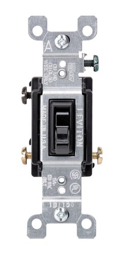 Leviton 15 amps Three Pole 3-Way Toggle AC Quiet Switch Black 1 pk