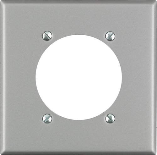 Leviton Silver 2 gang Stainless Steel Single Outlet Wall Plate 1 pk