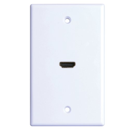 Monster Just Hook It Up White 1 gang Plastic HDMI Wall Plate 1 pk