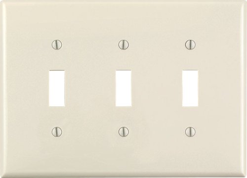 Leviton Almond 3 gang Thermoset Plastic Toggle Wall Plate 1 pk