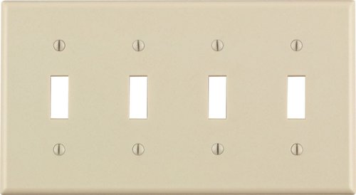 Leviton Almond 4 gang Thermoset Plastic Toggle Wall Plate 1 pk