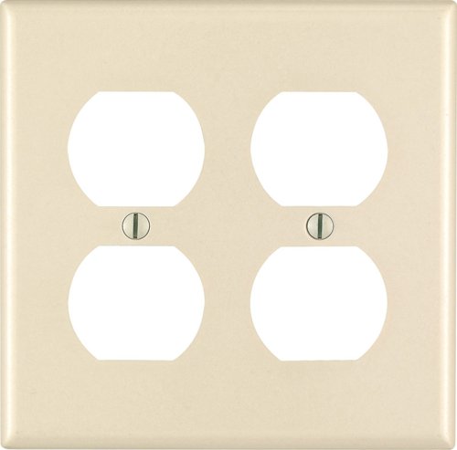 Leviton Almond 2 gang Thermoset Plastic Duplex Wall Plate 1 pk