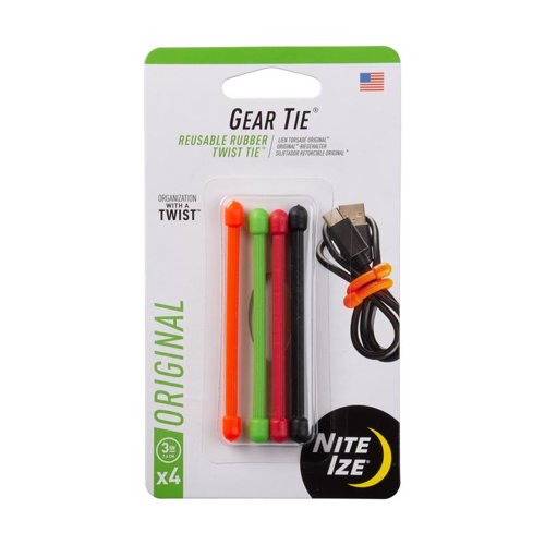 Nite Ize Gear Tie 3 in. L Assorted Twist Ties 4 pk