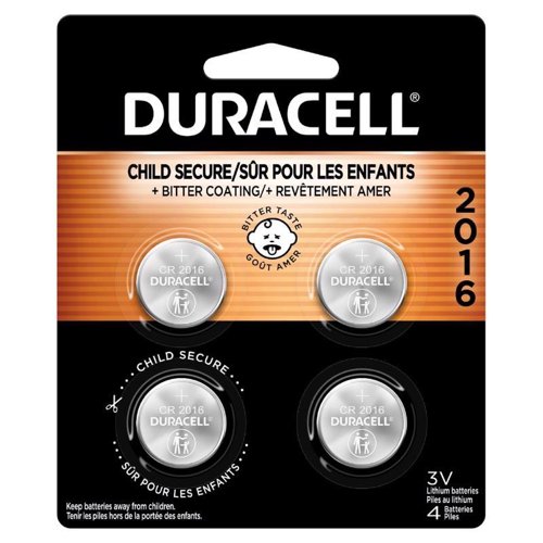 Duracell Lithium Coin DL2016/CR2016 3 V Button Cell Battery 4 pk
