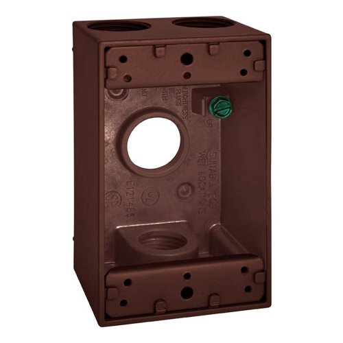 Sigma Engineered Solutions New Work 18 cu in Rectangle Die-Cast Metal 1 gang Weatherproof Box Bronze