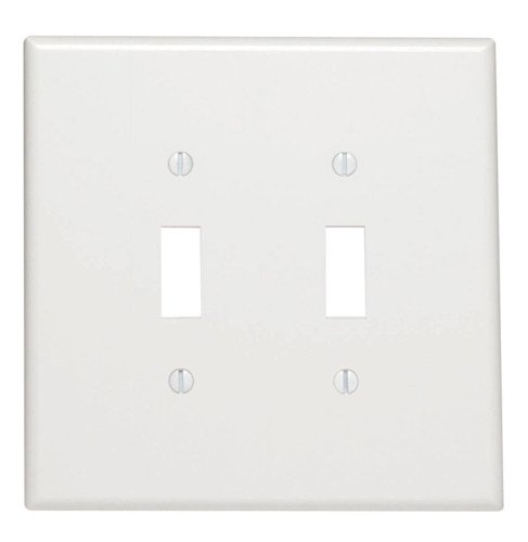 Leviton White 2 gang Thermoset Plastic Toggle Wall Plate 1 pk