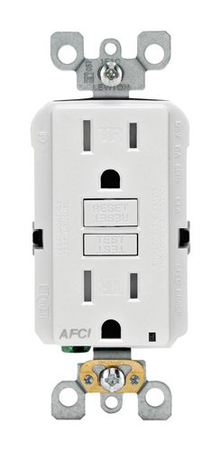 Leviton SmartlockPro 15 amps 125 V Duplex White AFCI Outlet 5-15R 1 pk