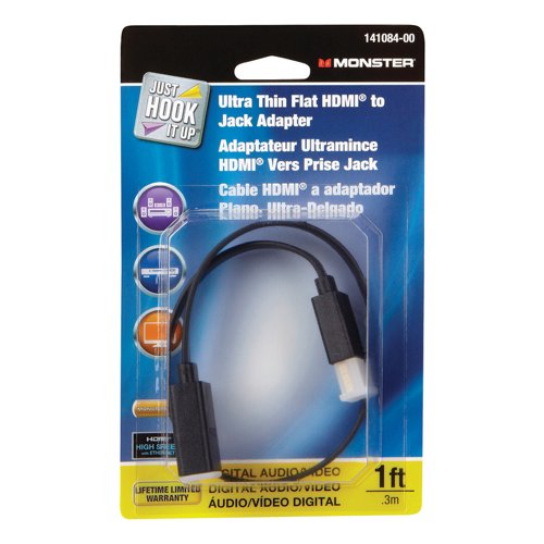 Monster Just Hook It Up 1 ft. L High Speed Cable with Ethernet HDMI