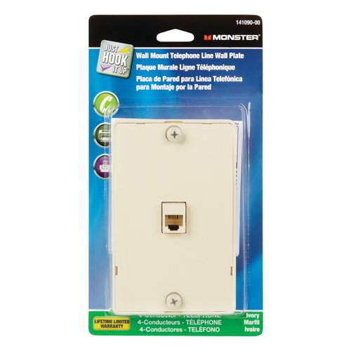 Monster Just Hook It Up Ivory 1 gang Plastic Telephone Wall Plate 1 pk