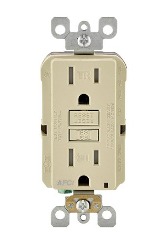 Leviton SmartlockPro 15 amps 125 V Ivory AFCI Outlet 5-15R 1 pk