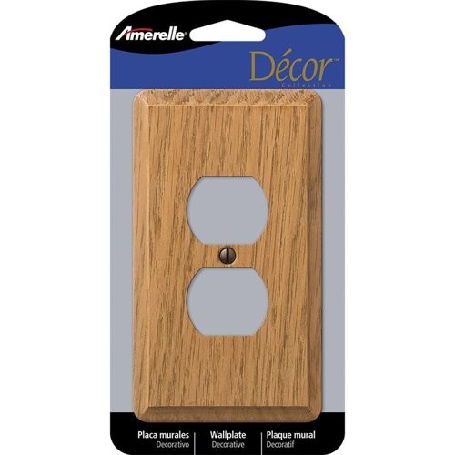 Amerelle Contemporary Brown 1 gang Wood Duplex Wall Plate 1 pk