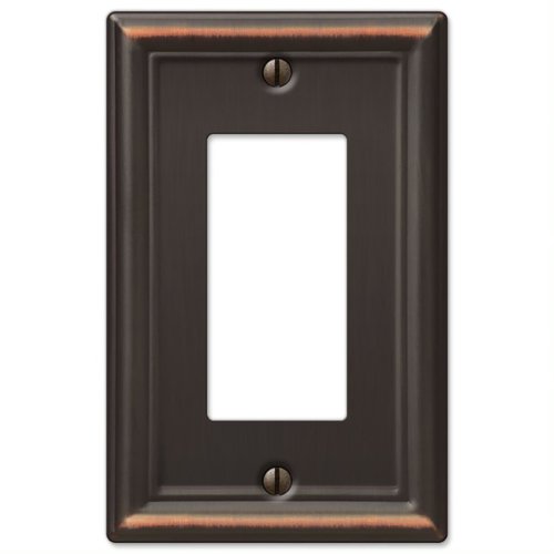 Amerelle Chelsea Aged Bronze 1 gang Stamped Steel Decorator Wall Plate 1 pk