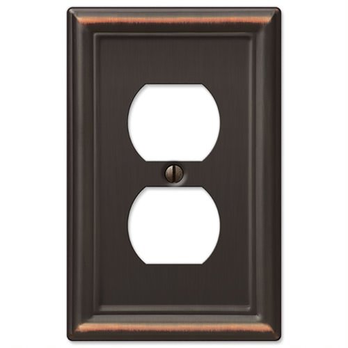 Amerelle Chelsea Aged Bronze 1 gang Stamped Steel Duplex Wall Plate 1 pk