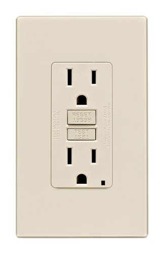 Leviton SmartlockPro 15 amps 125 V Duplex Light Almond GFCI Outlet 5-15R 1 pk