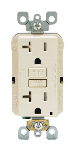 Leviton SmartlockPro 20 amps 125 V Duplex Light Almond GFCI Outlet 5-20R 1 pk