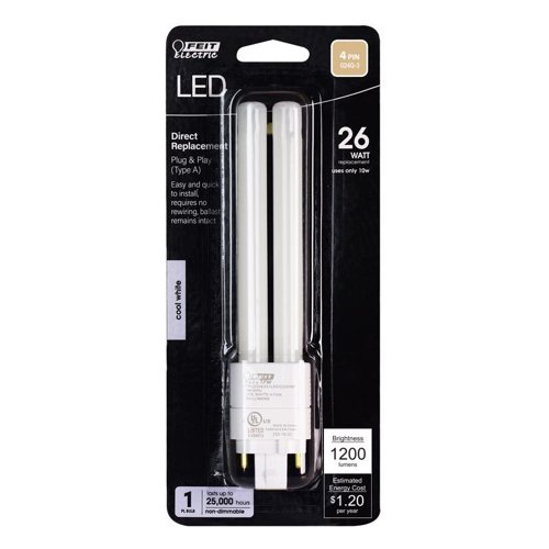Feit Linear PL G24Q-3 4-Pin LED Bulb Cool White 26 Watt Equivalence 1 pk