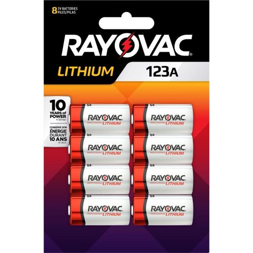 Rayovac Lithium 123A 3 V Camera Battery 8 pk