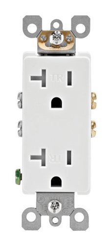 Leviton Decora 20 amps 125 V Duplex White Outlet 5-20R 1 pk