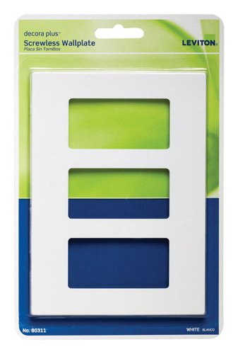 Leviton Decora Plus White 3 gang Polycarbonate Decorator Screwless Wall Plate 1 pk