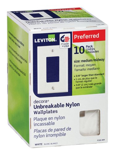 Leviton Decora White 1 gang Thermoplastic Nylon Decorator Wall Plate 10 pk