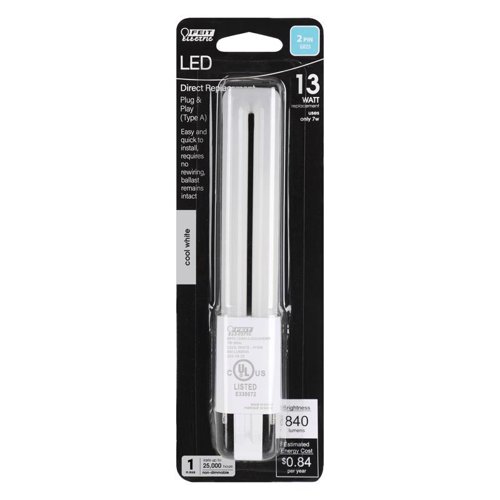 Feit Linear PL GX23-2 LED Bulb Cool White 13 Watt Equivalence 1 pk