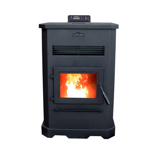 Cleveland Iron Works EPA Certified 2500 sq ft Wood Pellet Stove 130 lb. cap. Hopper