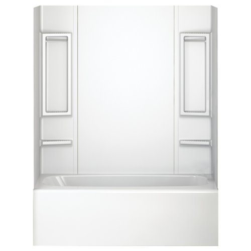 Peerless Galiant 80 in. H X 60 in. W X 31 in. L White Bathtub Wall Set