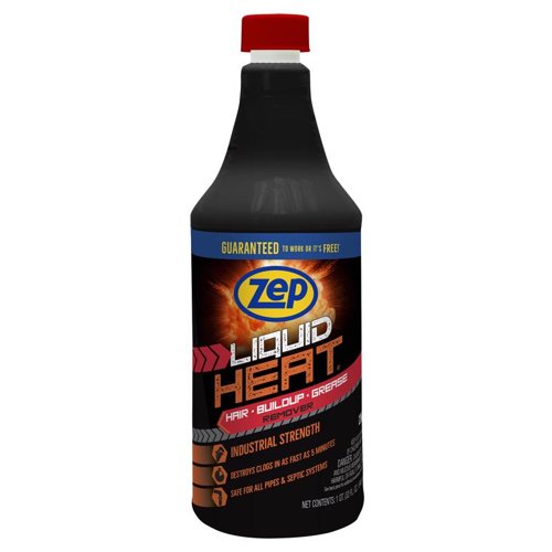 Zep Heat Liquid Hair & Grease Clog Remover 33.8 oz