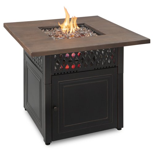 Endless Summer Donovan 38 in. W Steel Transitional Square Propane Fire Pit