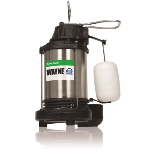 Wayne 1/3 HP 4600 gph Stainless Steel Vertical Float Switch AC Sump Pump 8 ft.