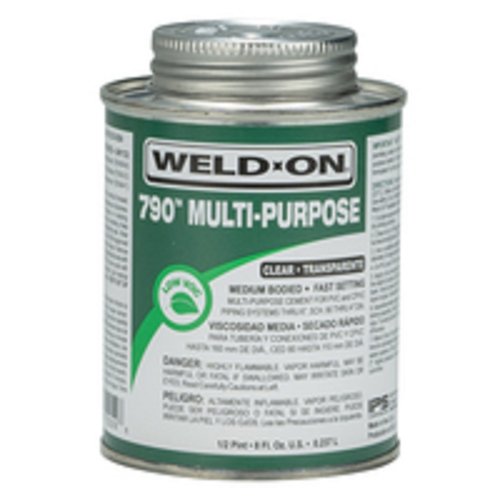 Weld-On 790 Clear Multi-Purpose Solvent Cement For CPVC/PVC 8 fl. oz.