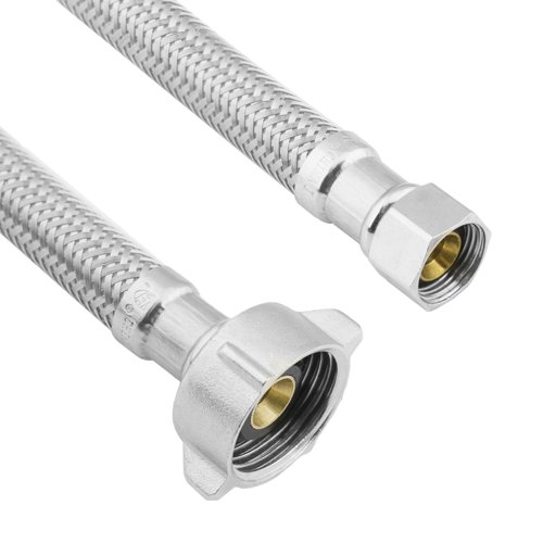 Lasco 3/8 in. Compression X 7/8 in. D Ballcock 12 in. Braided Stainless Steel Toilet Supply Line