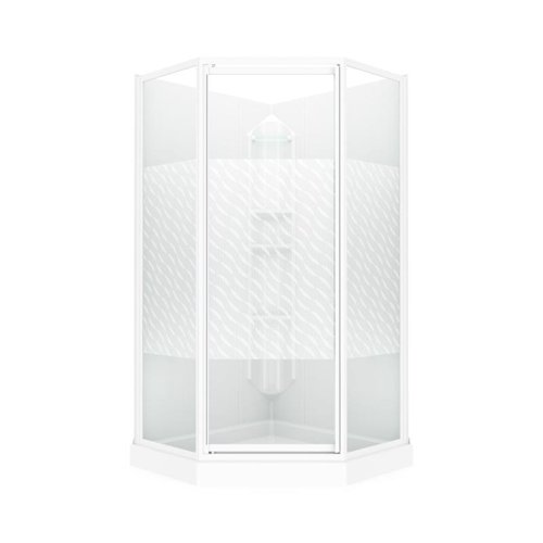 MAAX Himalaya 74-1/4 in. H X 38 in. W White Framed Shower Kit