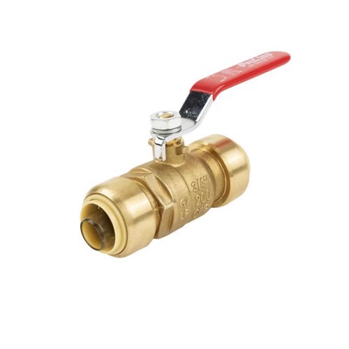 B&K Proline 3/4 in. Brass Push Fit Ball Valve Full Port Quarter-Turn Lever