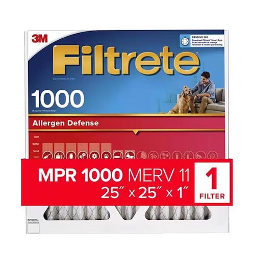 Filtrete 25 in. W X 25 in. H X 1 in. D 1000 MPR Pleated Allergen Air Filter 1 pk