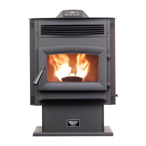 US Stove EPA Certified 1700 sq ft Pedestal Wood Pellet Stove 90 lb. cap. Hopper