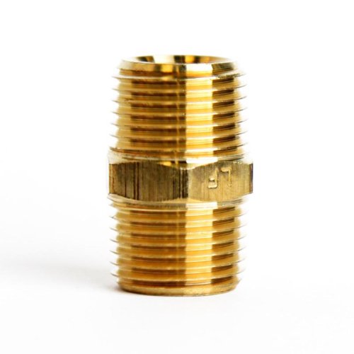 ATC 3/8 in. MPT X 3/8 in. D MPT Yellow Brass Hex Nipple