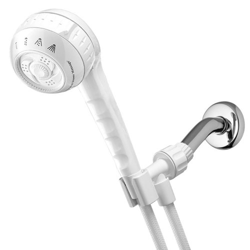 Waterpik PowerSpray Plus White Plastic 4 settings Handheld Showerhead 1.8 gpm