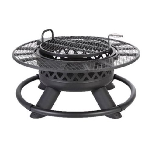 Living Accents 47 in. W Steel Ranch Round Wood Fire Pit