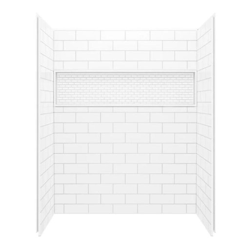 Bootz 74 in. H X 60 in. W X 30 in. L White Shower Surround
