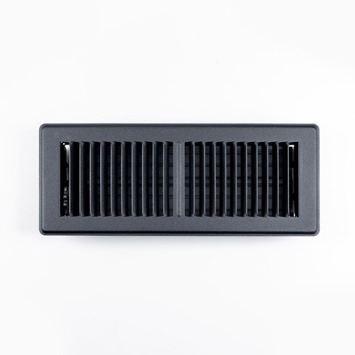 RectorSeal Tru Aire 4 in. H X 12 in. W 2-Way Powder Coat Black Steel Floor Register