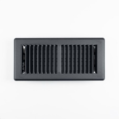 RectorSeal Tru Aire 4 in. H X 10 in. W 2-Way Powder Coat Black Steel Floor Register